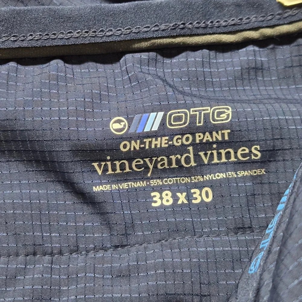 Vineyard Vines OTG On-The-Go Pants Mens 38x30 Navy Blue Performance Chino - Picture 3 of 8
